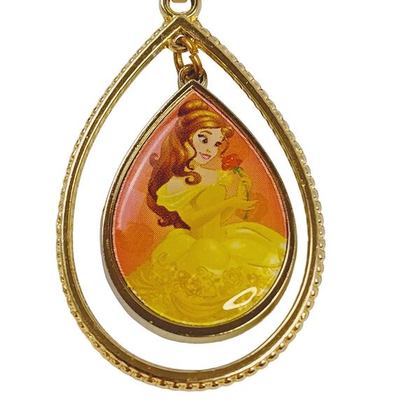 Disney Beauty and the Beast Belle Necklace Gold Teardrop - Picture 1 of 6